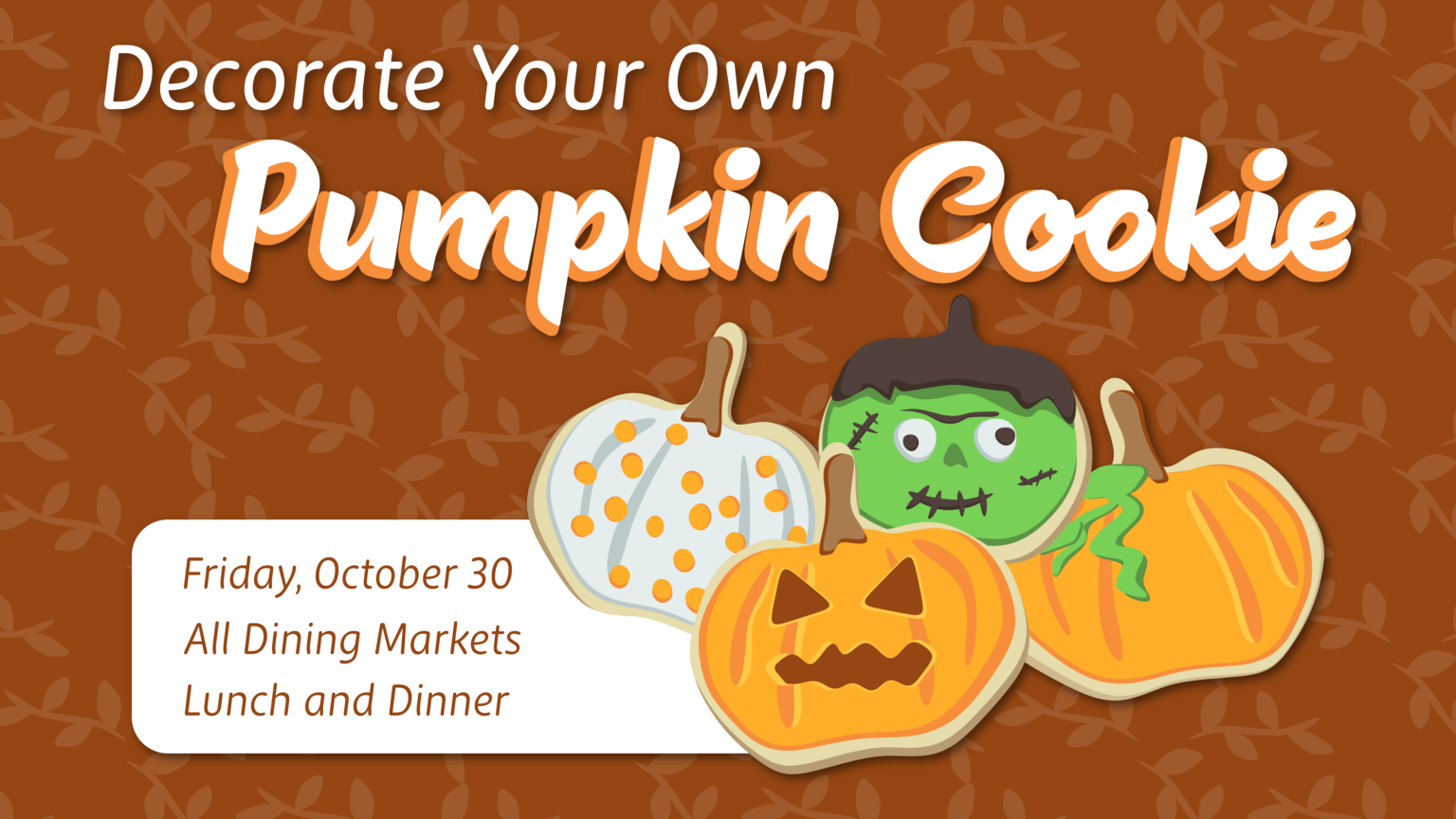 Decorate Your Own Pumpkin Cookie Promotional Graphic