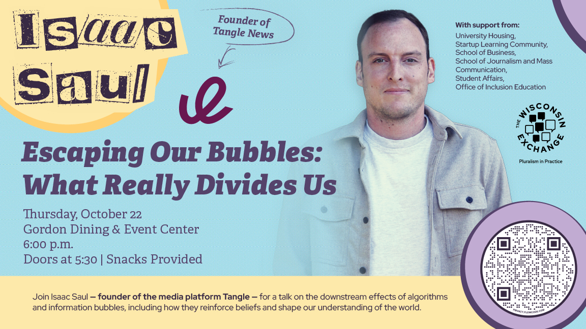Escaping Our Bubbles: What Really Divides Us event promotional graphic