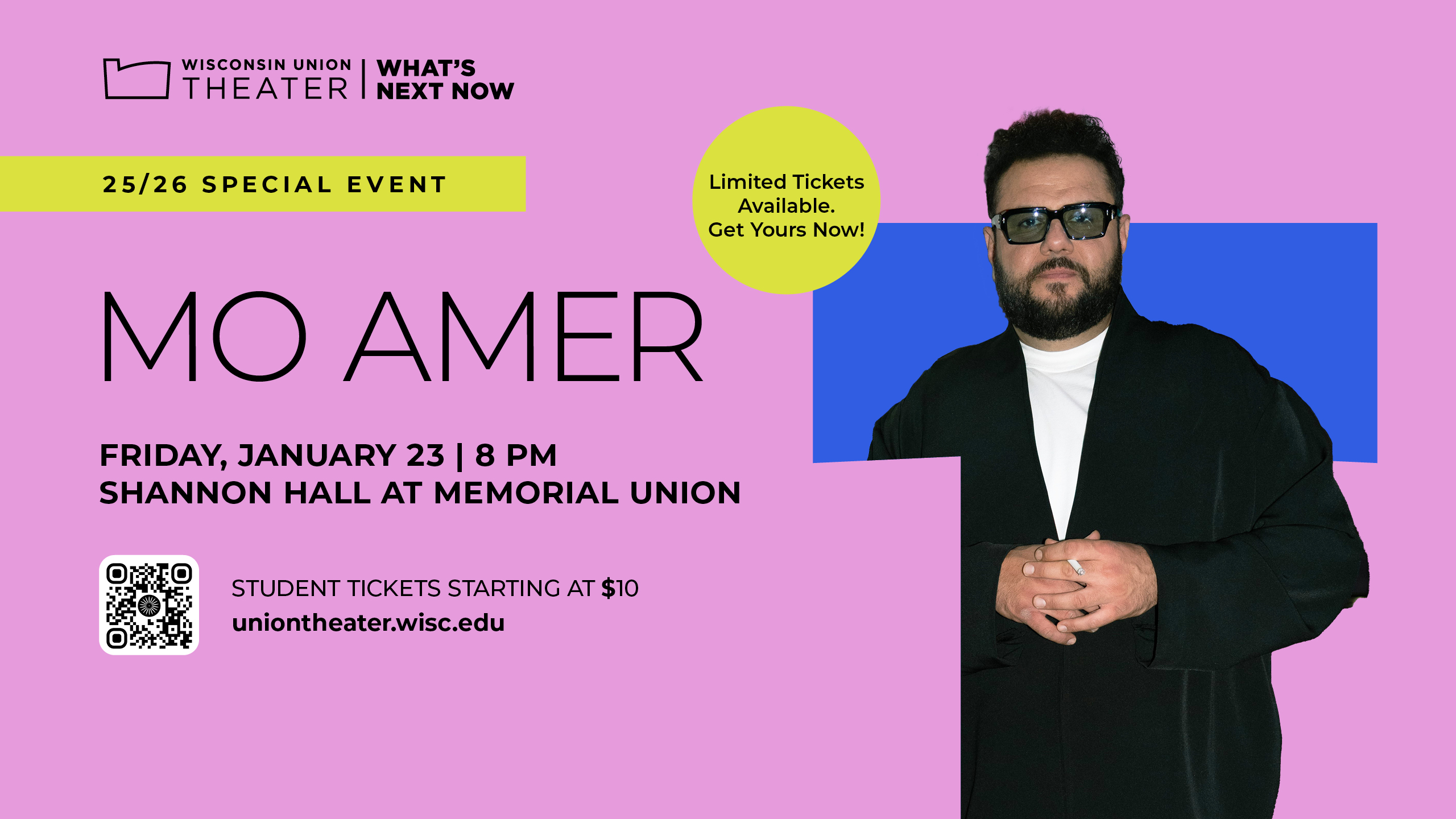 Mo Amer Wisconsin Union Theater promotional image