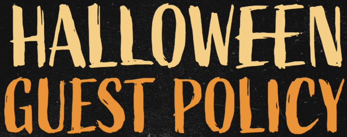 University Housing Halloween Guest Policy banner