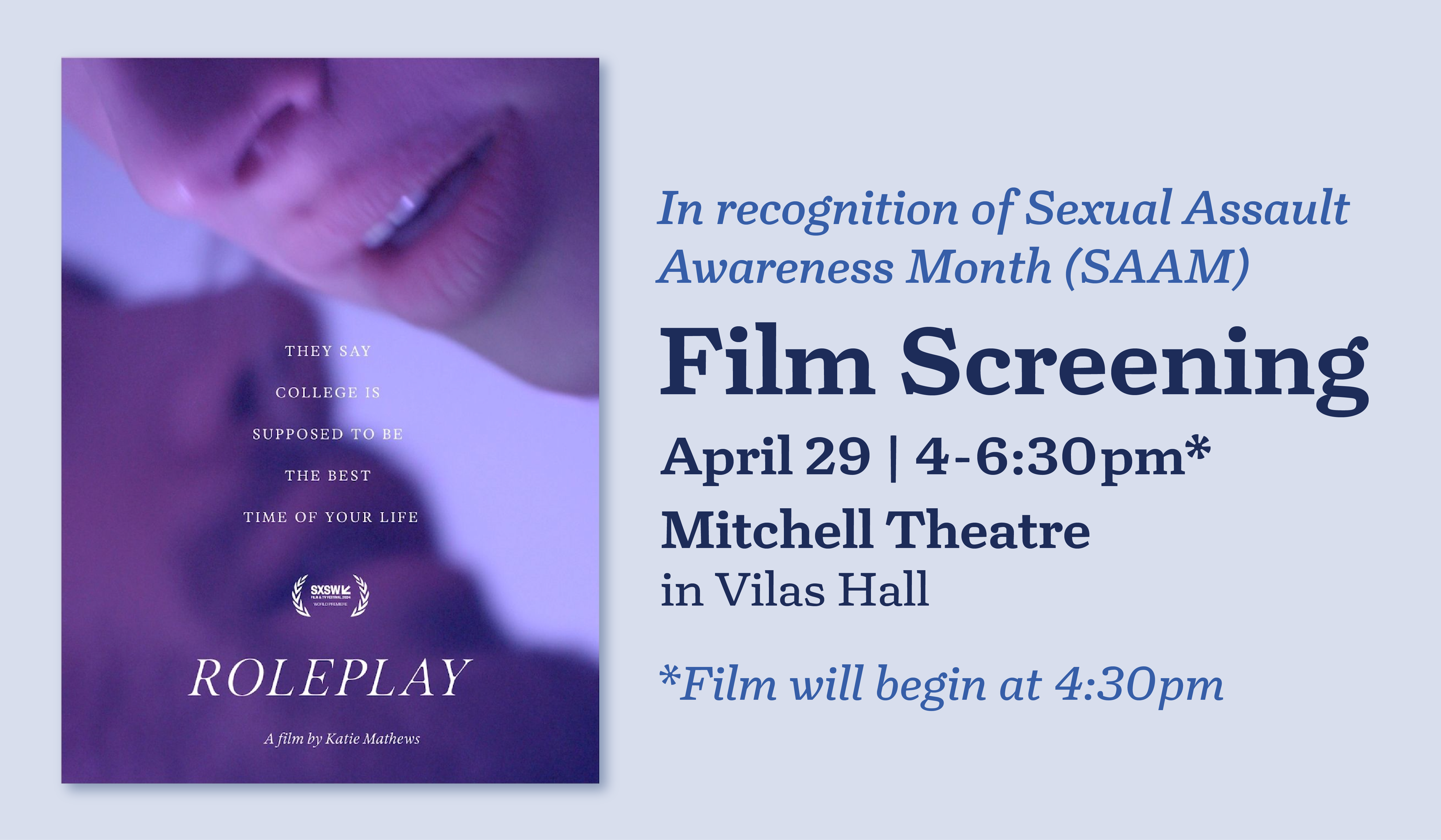Film Screening: Roleplay event promotional graphic