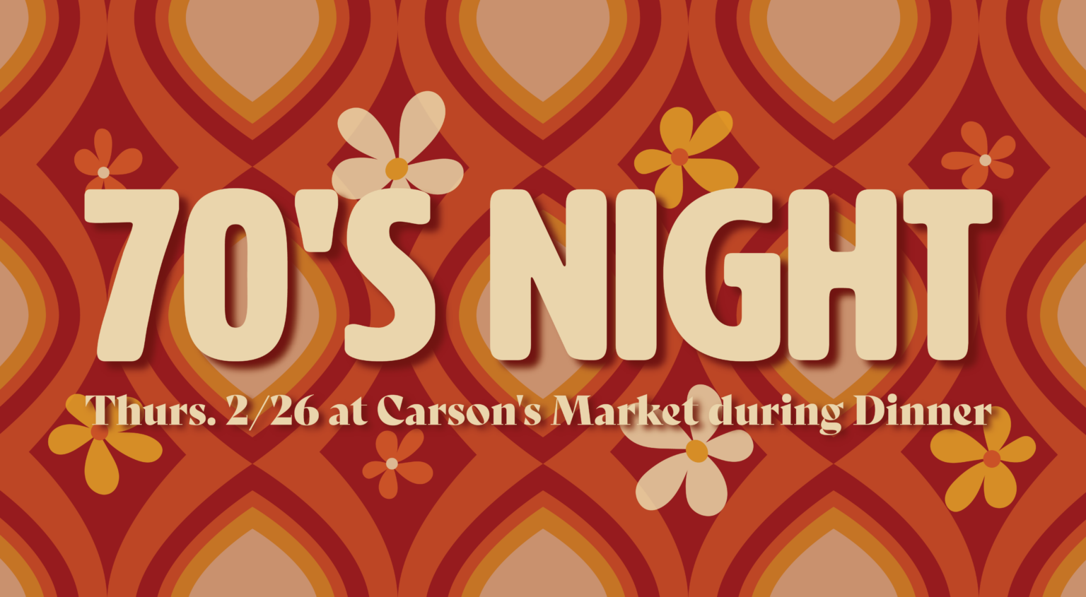 70's Night event graphic
