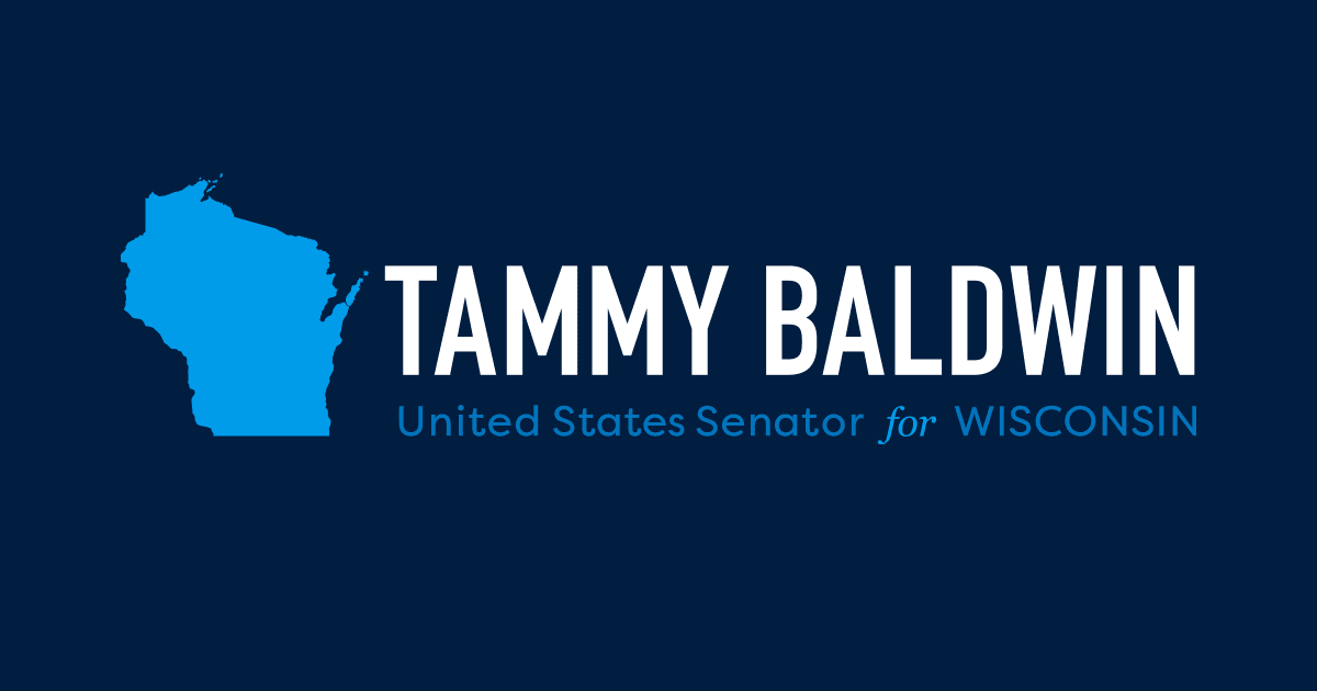 A banner stating "Tammy Baldwin United States Senator for Wisconsin."