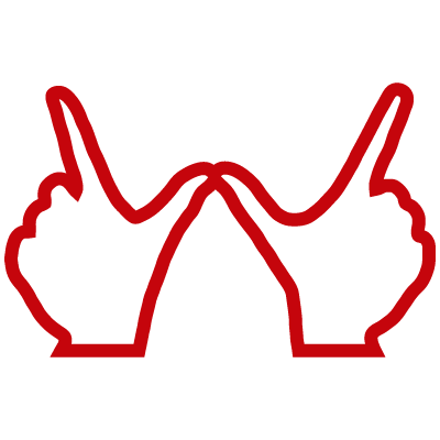 Red W-hands icon