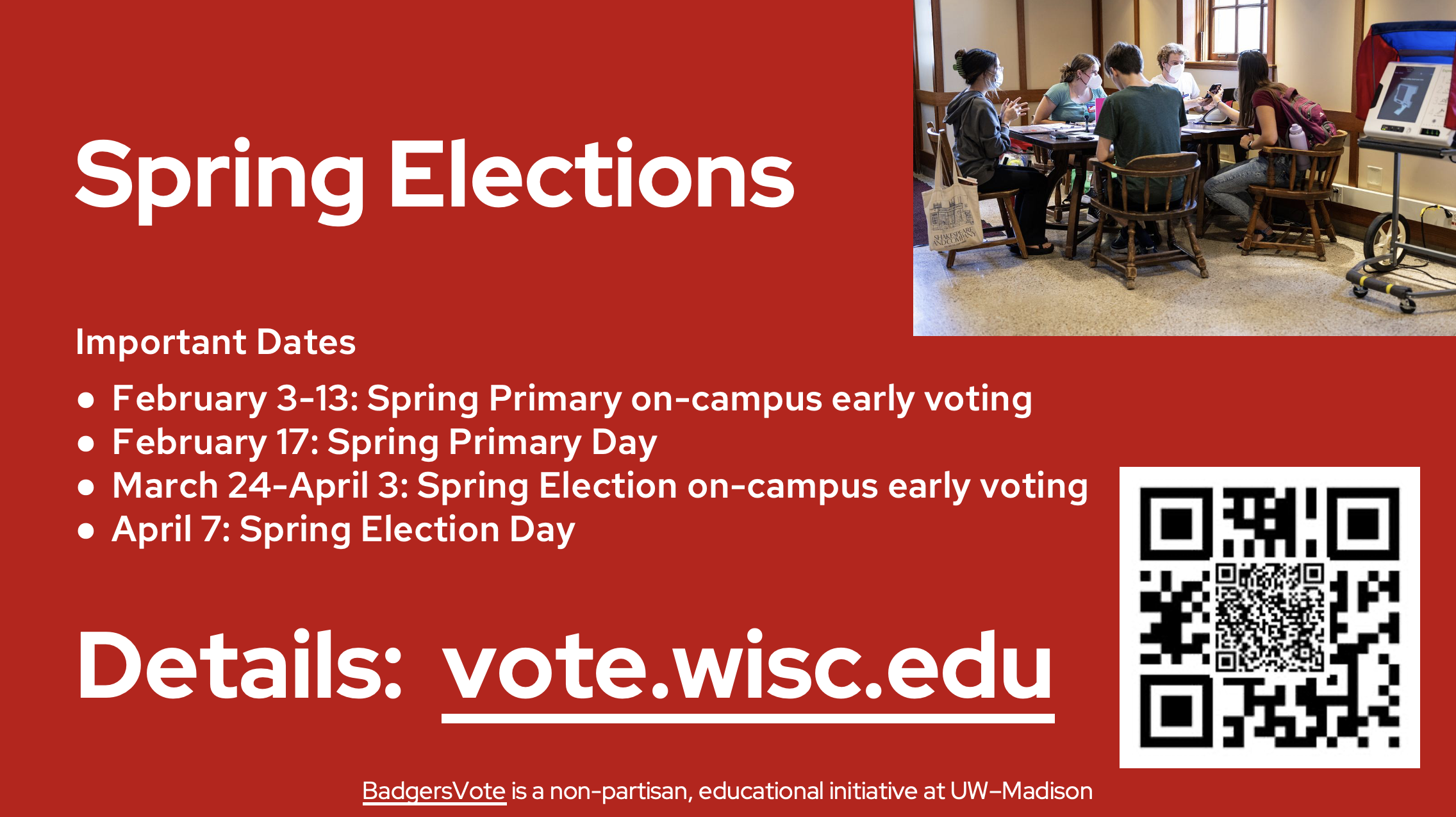 BadgersVote Spring Elections promotional graphic