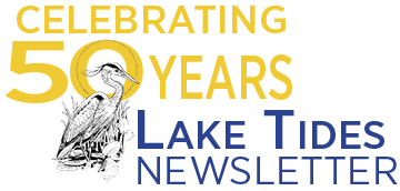 Celebrating 50 years of the Lake Tides newsletter graphic