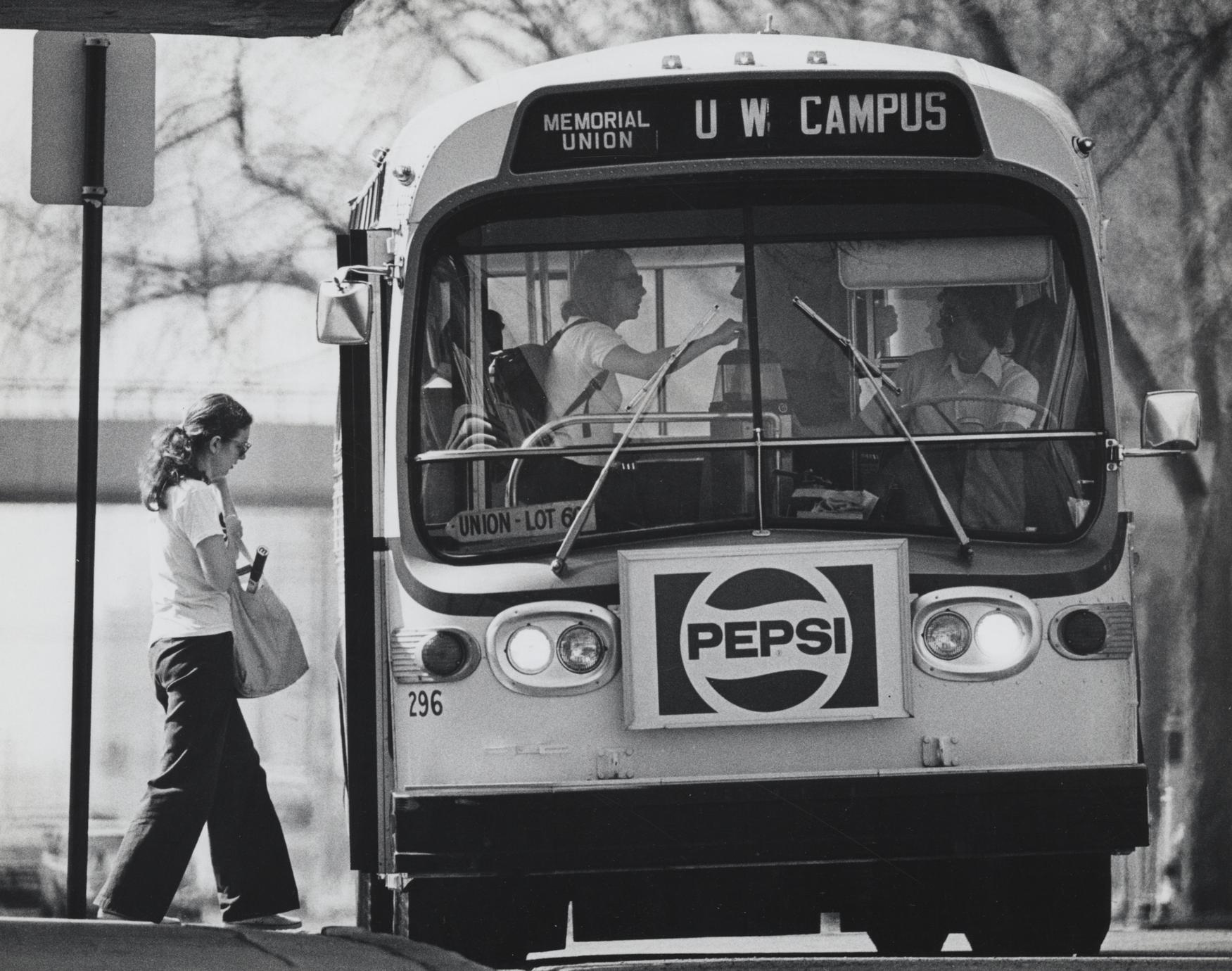 Campus bus photo from UW Digital Collections