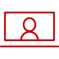 Graphic of a person in a computer window