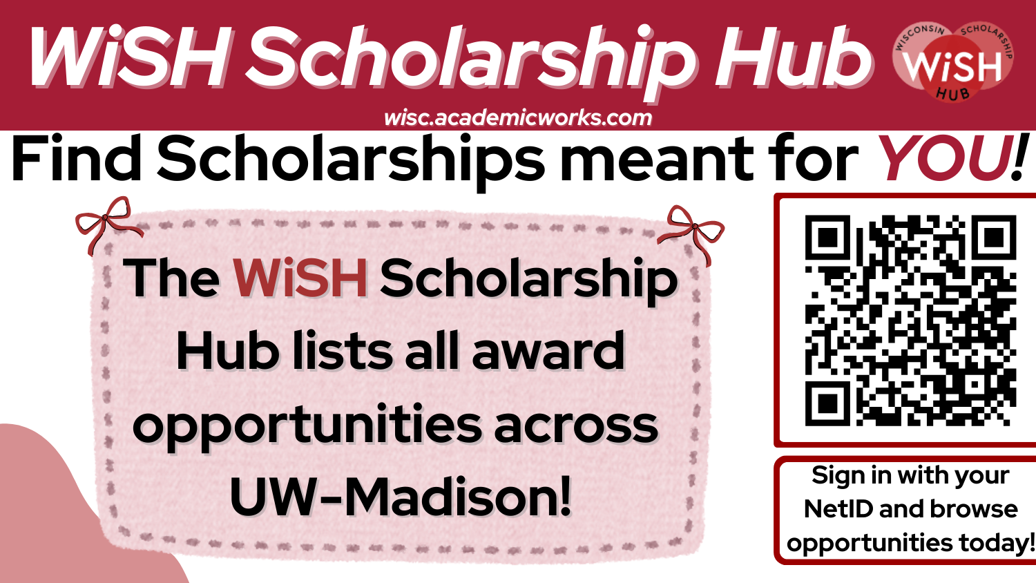 WiSH Scholarship Hub promotional graphic
