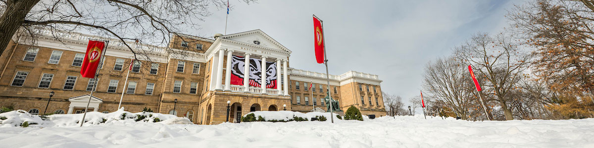 Bascom Hall during winter image banner.