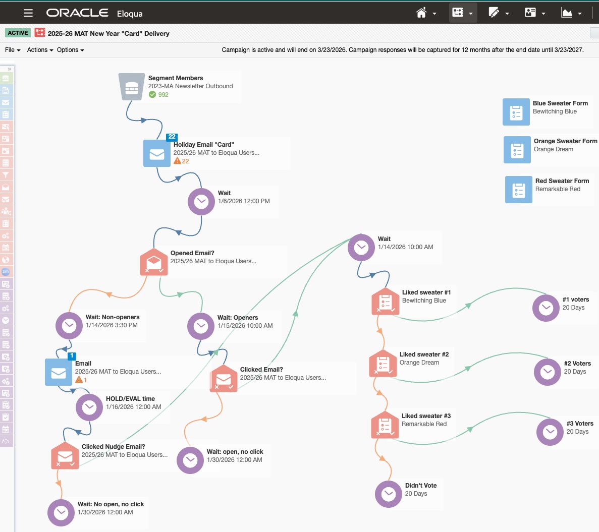 Image of Multi-step Campaign Canvas in Eloqua