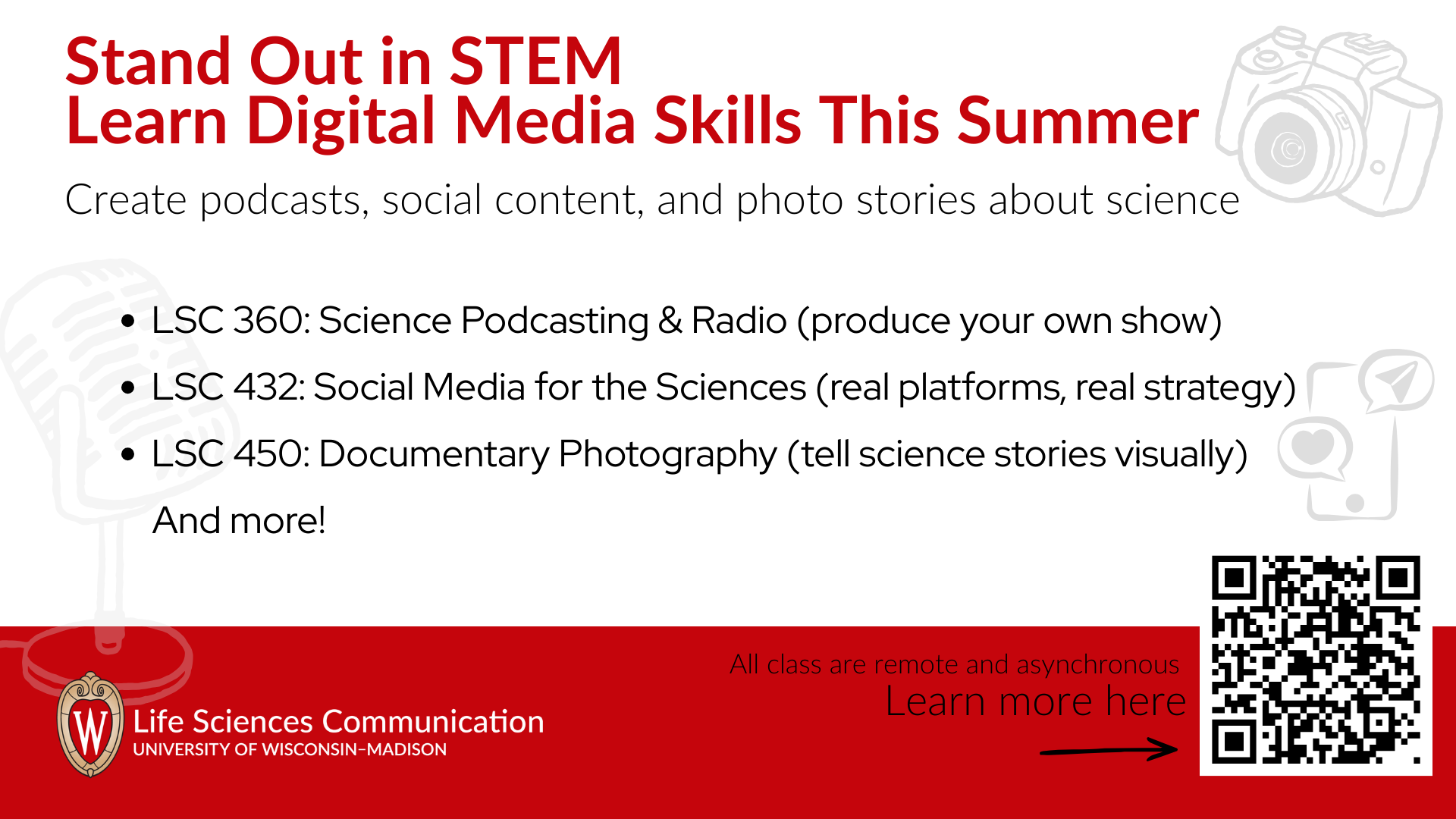 Life Sciences Communication Summer Courses promotional graphic