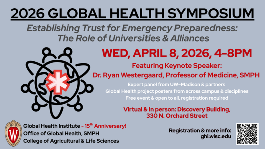 2026 Global Health Symposium logo on a gray background