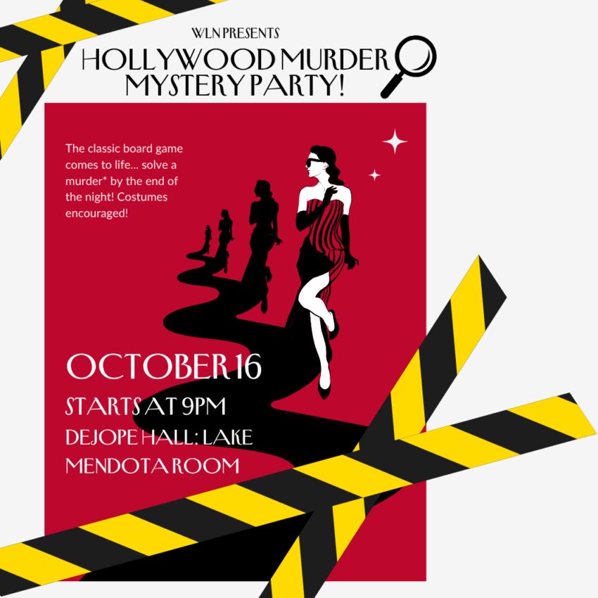 Hollywood Murder Mystery Party promotional graphic