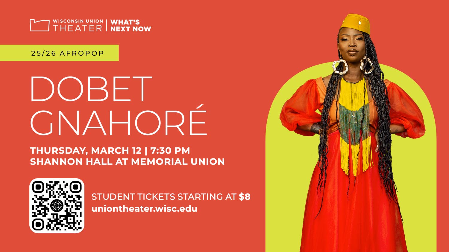 Dobet Gnahoré Union Theater promotional graphic