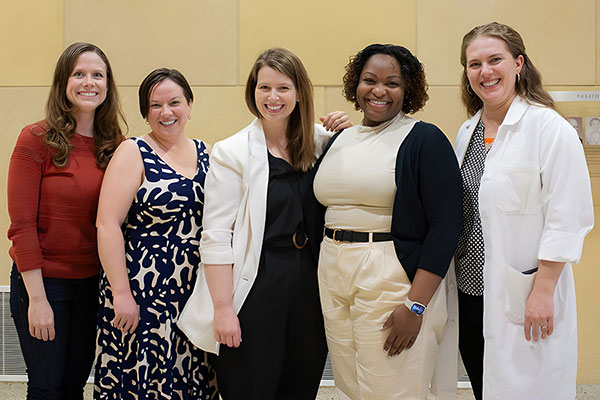 CHASM Board of Directors from left: Jessica Babal, MD, Nicole Nelson, PhD, Elizabeth Fleming, MD, Stephannie Acha-Morfaw, MD, and Liana Eskola, DO.