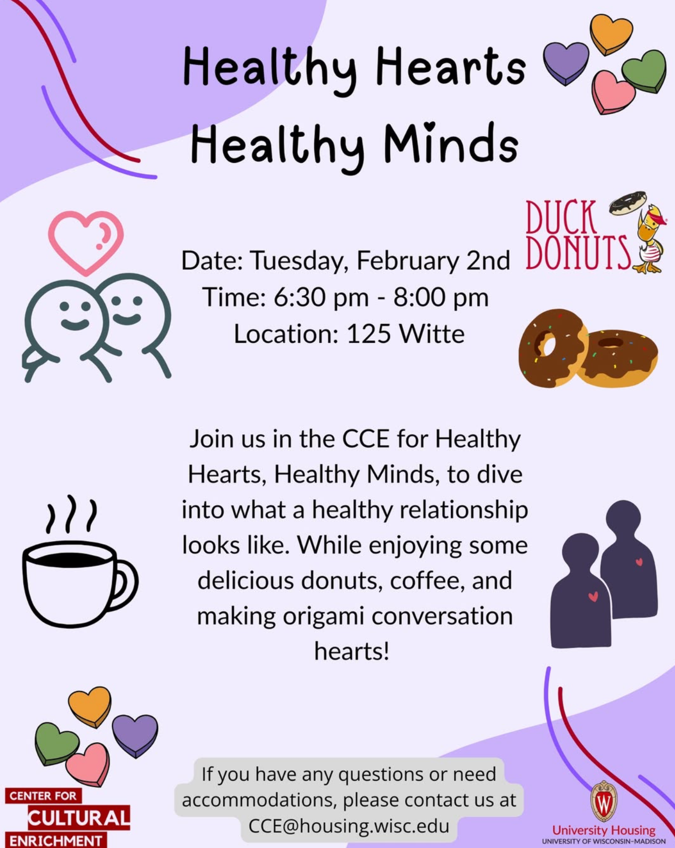 Healthy Hearts Healthy Minds event graphic.