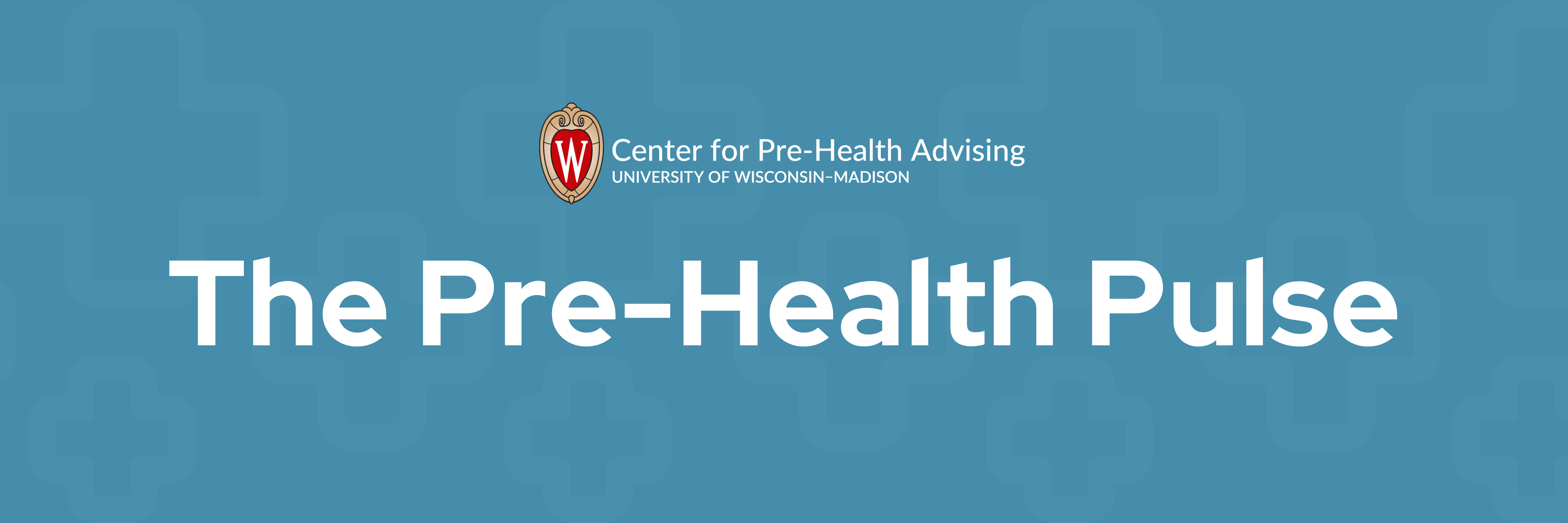 Blue banner with the title "The Pre-Health Pulse" and Center for Pre-Health Advising logo