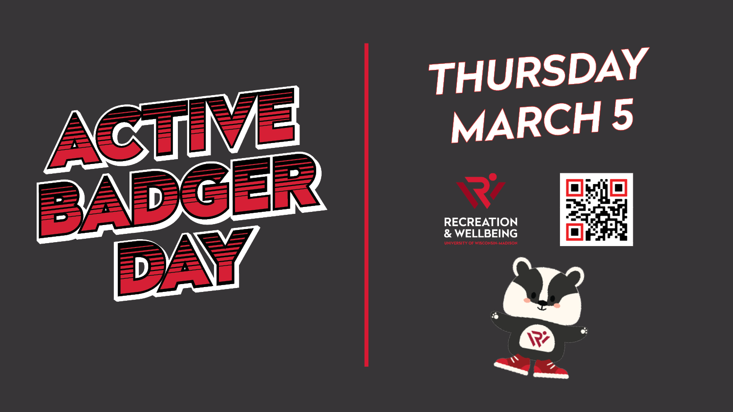 Active Badger Day promotional graphic
